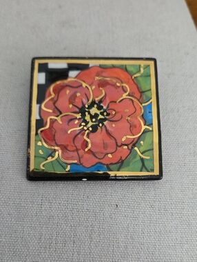 Vintage Ceramic Brooch Laura Mostaghel